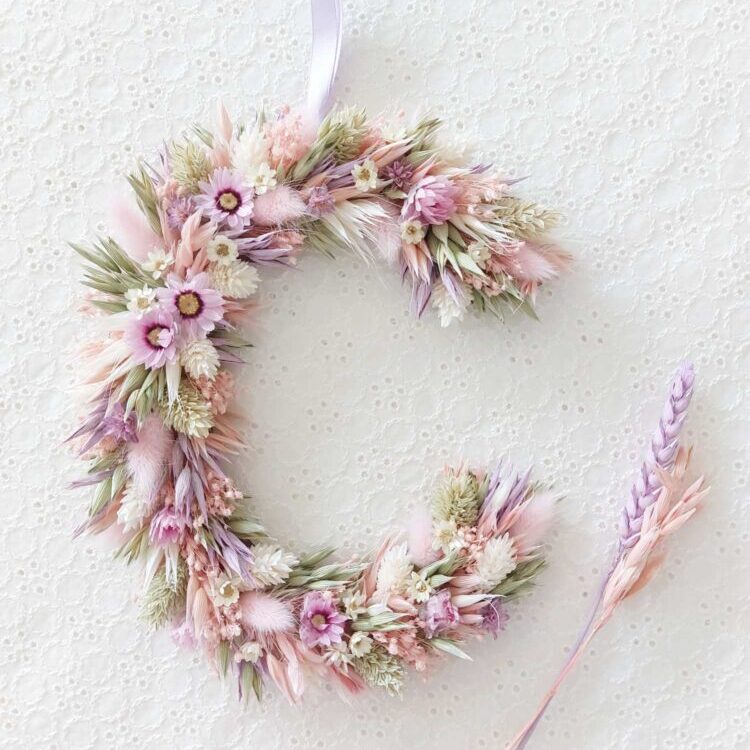 Lettre fleurie par Sœurettes, atelier de création à base de fleurs séchées à Pacé