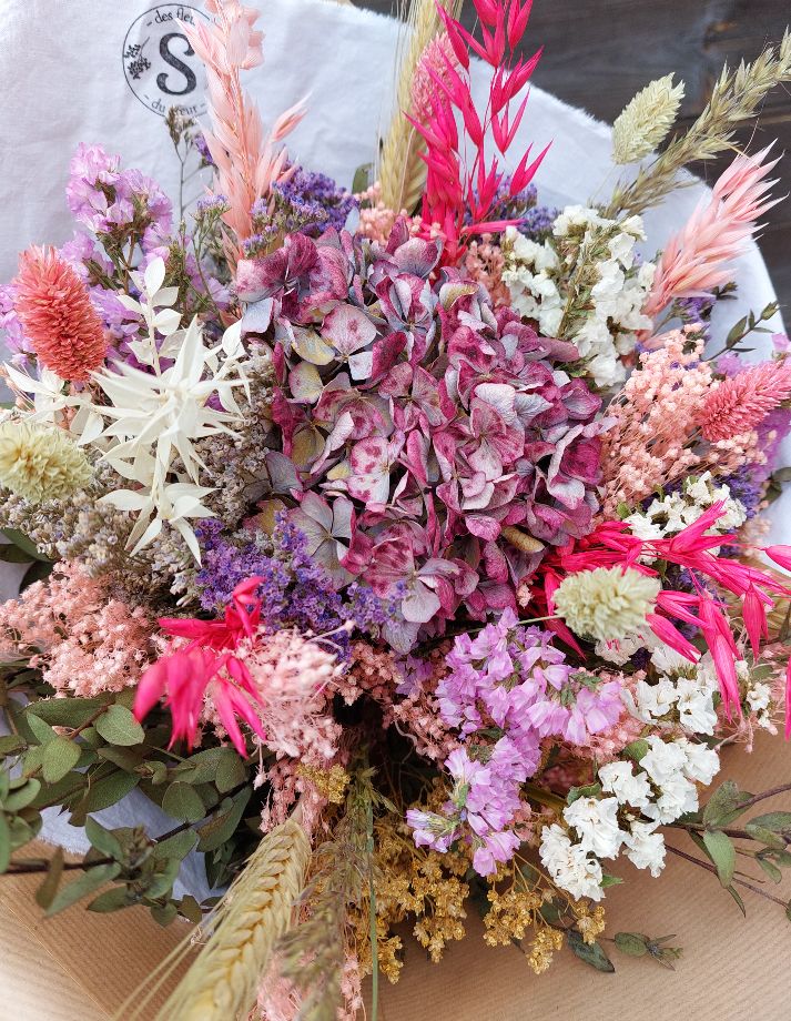 Bouquet de fleurs séchées - Sœurettes, atelier floral à Pacé