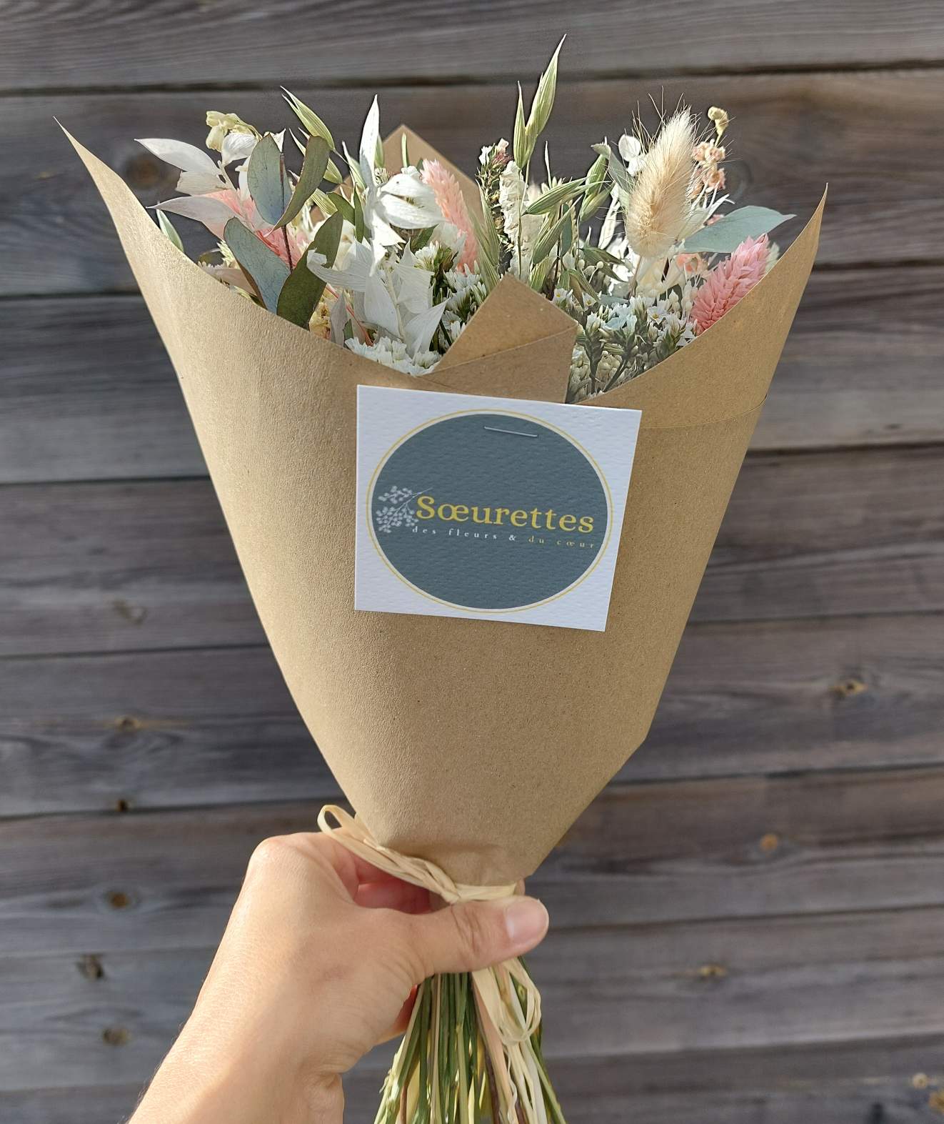 Bouquet de fleurs séchées taille S Sœurettes, atelier de création à Pacé Bouquet de fleurs séchées taille S Sœurettes, atelier de création à Pacé